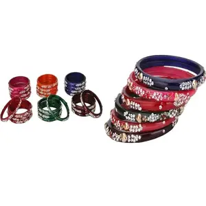 Somil Combo Bangles Set For Women & Girls | Multi-Color Chudi | Wedding, Festival, Daily & Occasion Use, Pack Of 48, Multicolor -D51