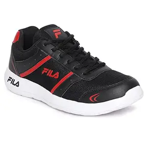 FILA Mens BLK/RD Running Shoes 11010705 9, Black