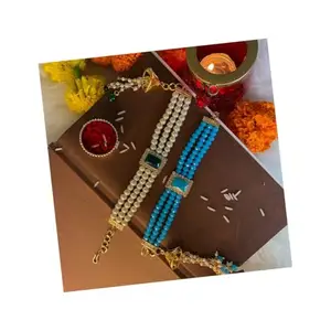 I Jewels Pearl Hanging Lumba Bracelet for Women (R010-Lco) (Pack Of 2 Pcs)