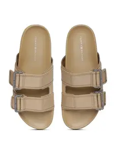Tommy Hilfiger Khaki PU Solid Men Sandal (F23HMFW142) Size-42