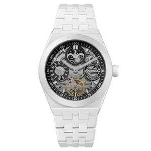 Ingersoll 1892 The Broadway Automatic Mens Watch with Black Dial and White Ceramic Bracelet - I15101