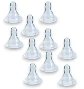 RB POINT Natural Flow Level 1: Mimics Breastfeeding Flow for Newborns (Pack of 10 Niples, Suitable for All Bottle, Silicone)