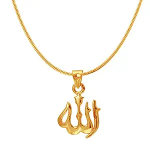 Mahi Exa Collection Allah Gold Plated Religious God Pendant with Chain for Men & Women PS6012007G