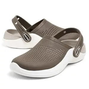 DOCTOR FEEL SOFT Men EVA Clogs with Adjustable Back Strap | Lightweight Cushioned Footbed | Anti-Slip Sole | Everyday Wear Indoor & Outdoor Sandals for Men