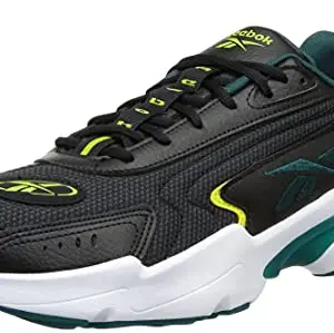 Reebok Unisex Synthetic Vector Runner Running Shoes - 11 UK, CBLACK/MIDPIN/ACIYEL (LSY81)