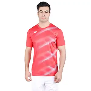 YONEX RM-S092-1706-LS19-S Polyester Badminton Choice of Champion Series T-Shirt (HIGH Risk RED/Tango RED, m)