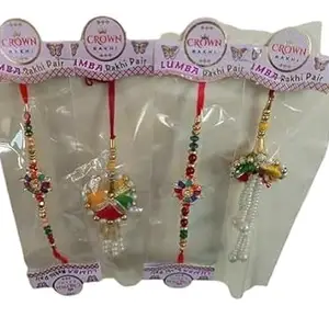 Aerico Raksha Sutra - Shree Ganesha Rakhi Set for Brother Happy Rakshabandhan, Rakhi Set for Bhaiya Bhabhi (Pack of 4)