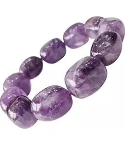 Galavant Natural Handcrafted Amethyst Tumble Bracelet for Reiki Healing and Crystal Healing for Men and Women
