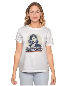 Men's & Women's Regular Fit T-Shirt Just Be Happy - Smile 100% Cotton Unise T-Shirt White|FemaleM(BORNBRE25-White M Men GoalAT,)