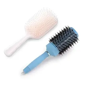 Homestic Hair Brush | Bristles Brush | Hair Brush with Paddle | Sharp Hair Brush for Woman | Suitable For All Hair Types | TGX525..-XH45BGE | Ice Blue & Beige
