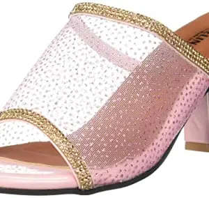 WalkTrendy Womens Pink Sandals With Heels - 3 Uk (Wtdw240_Pink_6)