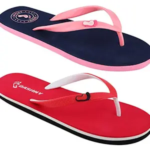 Dashny Combo Pack of 2 Soft Comfortable Slippers & Flip-Flops For Women Multicolor (Combo-(2)-243-239)