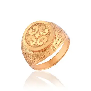 DULCI Gold Plated Brass Designer Traditional Ethnic Handmade Wedding Finger Ring Jewelry