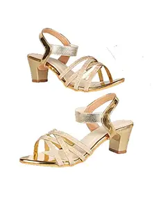 WalkTrendy Womens Synthetic Gold Sandals With Heels - 4 UK (Wtwhs470_Gold_37)