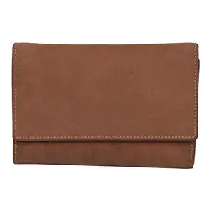 Leatherman Fashion LMN Girls Tan Genuine Leather Wallet (14 Card Slots)
