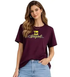 London Hills Women’s Loose Fit Graphic Printed T-Shirt | Soft Cotton Blend Fabric | Round Neck Half Sleeve Casual Top, Travel & College