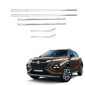 ROSHNEER Car Window Lower Garnish Stainless Steel Chrome Finish Exterior Compatible for Maruti FRONX All Model Set of 6 PCS