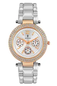 IMPERIOUS - THE ROYAL WAY Imperious Silver Analog Wrist Watch For Women, Branded Stylish Ladies Watch - Water Resistant, Stainless Steel & Diamond Studded