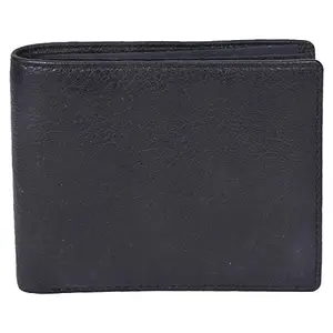 Leatherman Fashion LMN Genuine Leather Black Men's Bi-fold Wallet 5 Card Slots