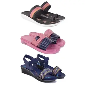 Women's Comfortable Sandal,Casual Lightweight Sandal for Everyday Wear | CL-(COMBO-3)-1992-1982-1935-5-EURO-36