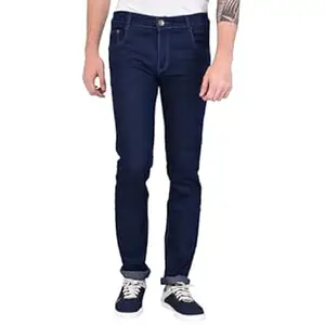 STUDIO NEXX Men's Basics Regular Fit Jeans|Stretchable Mid Rise Core Denim