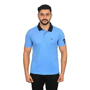 Vector X VTD-046-S Men's Polo Neck T-Shirt (Sky Blue) (L)
