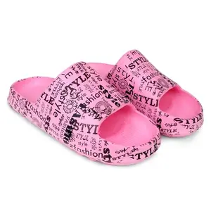Pampy Angel Zig Zag Style Women's Flip Flops Slides Back Open Household Comfortable Slippers Pink,41 (Euro)