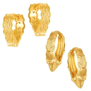 VFJ VIGHNAHARTA FASHION JEWELLERY Vighnaharta Golden Brass Studs Earrings For Women[VFJ1789-1579ERG]