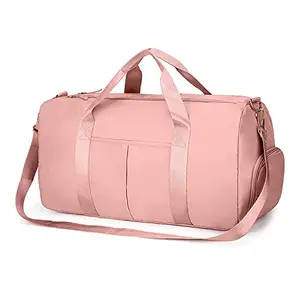 Generic Param Creation Travel Duffel Bag, Sports Duffels Bag, Shoulder Handbag for Women, Outdoor Weekend Bag with Shoe and Wet Clothes Compartments (Pink,46x23x23 cm)