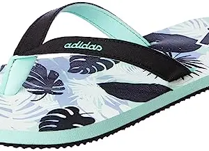 adidas womens OSCILLO W CBLACK/FTWWHT/BLUDAW/ICEGRN Slipper - 4 UK (GC0227)