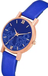 RENI SALES Stainless Steel Case Quartz Round Shape Analog Watch for Girls(Blue::White) RS0209_RS0211_Combo