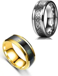 Women Combo Silver Dragon & Gold Smart Temperature Ring (IR443)