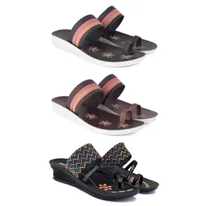Women's Comfortable Sandal,Casual Lightweight Sandal for Everyday Wear | CL-(COMBO-3)-1992-1990-1952-5