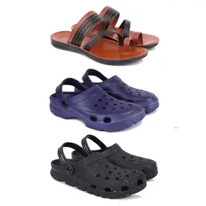 DRACKFOOT Men's Sandals | Lightweight Wear| Stylish & Easy to Wear For Men's GR-SAN-(3-COMBO)-3151-3121-3058-6