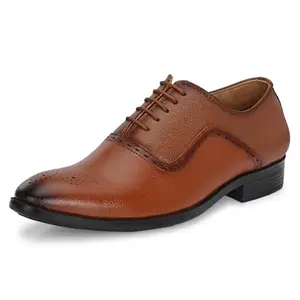 Centrino Formal Shoe for Men | Cushioned Insole | Stylish Lace-Up | Perfect for Boys & Men | Office Wear & Formal Dress 9713-3 TAN