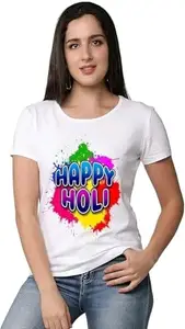 109/Cotton Blend Womens Holi T Shirts-L