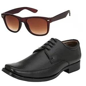 Vitoria Stylish Men's Synthetic Leather Formal Shoes with Free Unisex Brown Wyfer Sunglasses/Office Shoes/Suit Shoes/Dress Shoes/Party Shoes (Numeric_7)