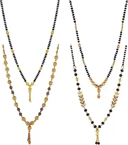 SONI DESIGNS Attractive Gold Plated Mangalsutra Pendant Combo for Women (new combo no 7)