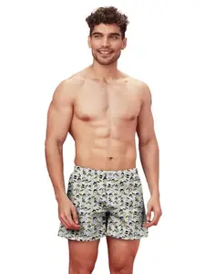 The Souled Store Men Official Batman: Chibi Printed White Boxer Shorts