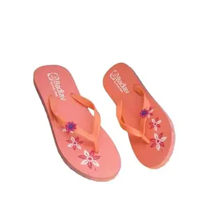 BADLAV Eco Classic Slippers for Women | Stylish, Comfortable & Lightweight Flip Flops for Girls (F-501) (Peach-6)