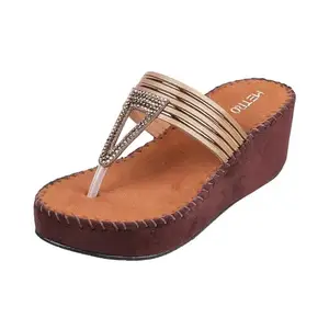 Metro Women Gold Synthetic Sandals - EU/38 UK/5-35-635