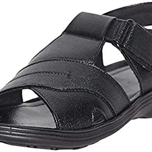 AZZARO BLACK Launched Men's Synthetic Velcro Casual Outdoor Sandals,Black,10