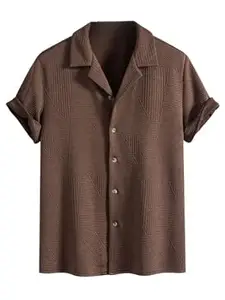 Leriya Fashion Shirt for Man | Mens Casual Shirts | Shirt for Man| Shirts for Mens Stylish |Half Sleeve Button Down Textured Summer Wear (Available in Plus Sizes)