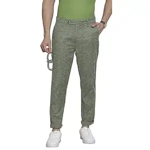 The Indian Garage Co Men Slim Fit Solid Mid-Rise Trousers