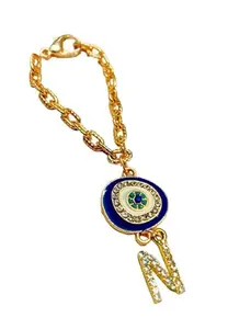 Morel Sturdy Rose Gold Watch Charm of Evil Eye and N Initial Diamond Alphabet Pendant, Watch Charm, Watch Accessories, Giftable for Wife, Sister or Friends Pack of 1