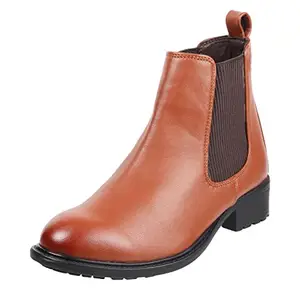 Mochi Women Tan Leather Ankle Boot UK/3 EU/36 (31-88)