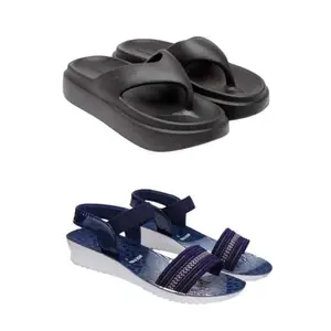 ZENWEAR Extra Soft Classic Casual wear with Ultra Soft Flexibility Technology Heels for Women's/Girl's(6109+1930) Multicolor