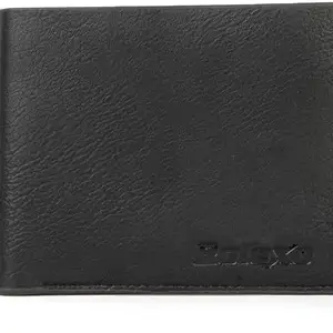 REEDOM FASHION Genuine Leather Men Black Genuine Leather Wallet (4 Card Slots) (Black) (RF4607)