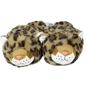 KOMTO Fuzzy Winter Animal Tiger Slippers for Men Women Adult and Little Big Kids Boys Girls, Novelty Slippers for Halloween Christmas (numeric_6)