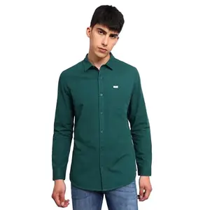 Lee Men's Slim Fit Shirt (LMSH004040_Green